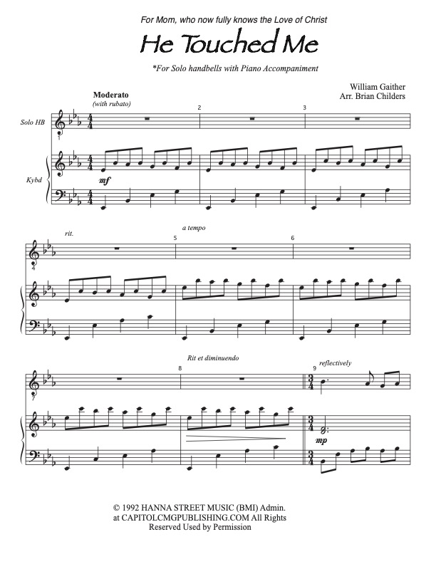 He Touched Me (Handbell Solo)